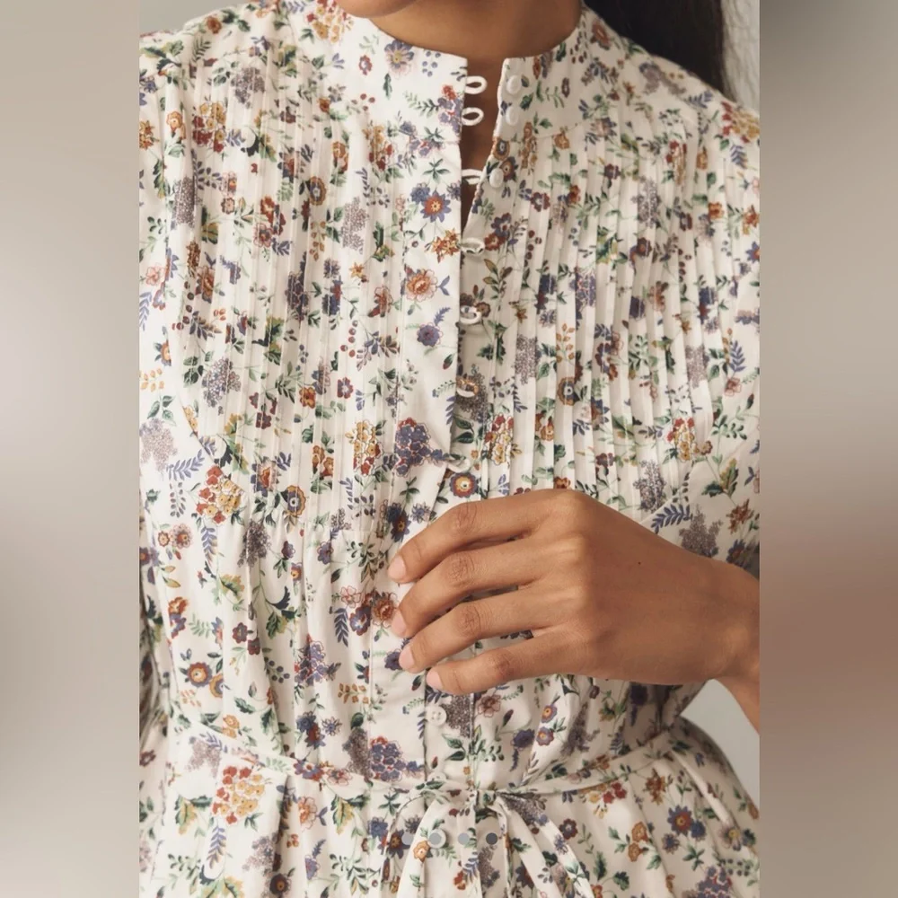 Anthropologie English Factory Long Sleeve Pintuck Smocked Dress NWT!* - Picture 4 of 16